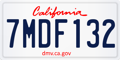 CA license plate 7MDF132