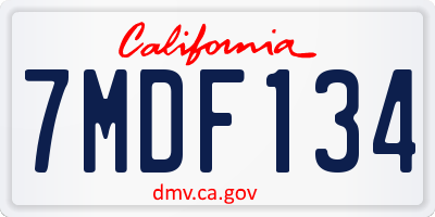CA license plate 7MDF134