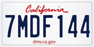 CA license plate 7MDF144