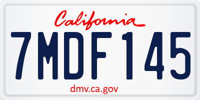 CA license plate 7MDF145