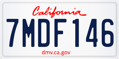 CA license plate 7MDF146