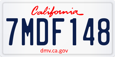 CA license plate 7MDF148