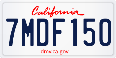 CA license plate 7MDF150