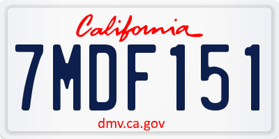 CA license plate 7MDF151