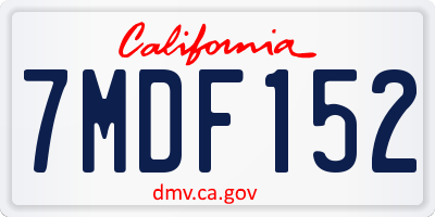CA license plate 7MDF152