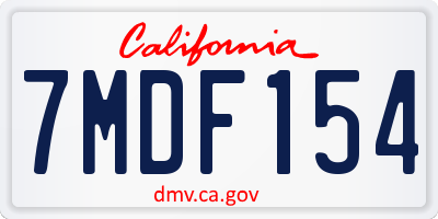 CA license plate 7MDF154