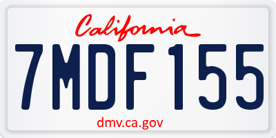 CA license plate 7MDF155