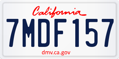 CA license plate 7MDF157