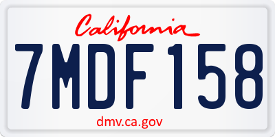 CA license plate 7MDF158