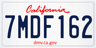 CA license plate 7MDF162