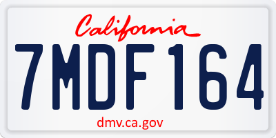 CA license plate 7MDF164