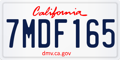 CA license plate 7MDF165