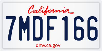 CA license plate 7MDF166