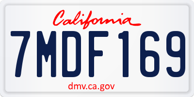CA license plate 7MDF169