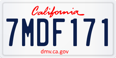 CA license plate 7MDF171