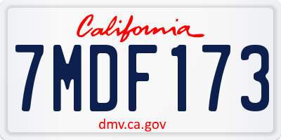 CA license plate 7MDF173