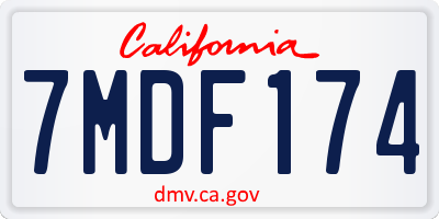 CA license plate 7MDF174