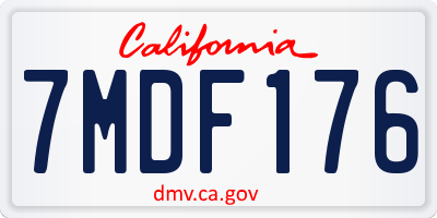 CA license plate 7MDF176