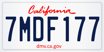 CA license plate 7MDF177