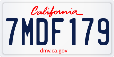 CA license plate 7MDF179