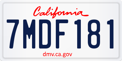 CA license plate 7MDF181