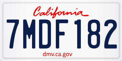 CA license plate 7MDF182