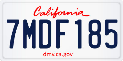 CA license plate 7MDF185