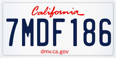 CA license plate 7MDF186