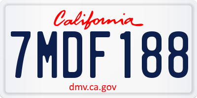 CA license plate 7MDF188
