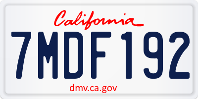 CA license plate 7MDF192