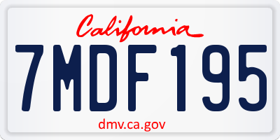 CA license plate 7MDF195