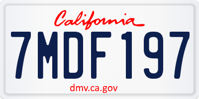 CA license plate 7MDF197