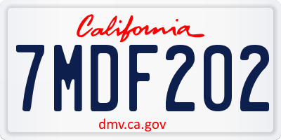 CA license plate 7MDF202
