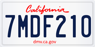 CA license plate 7MDF210