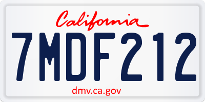 CA license plate 7MDF212