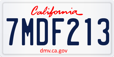 CA license plate 7MDF213