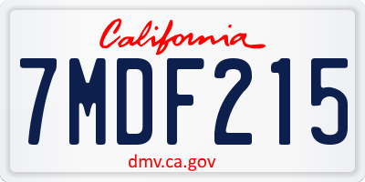 CA license plate 7MDF215