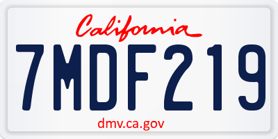 CA license plate 7MDF219