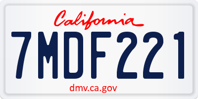 CA license plate 7MDF221