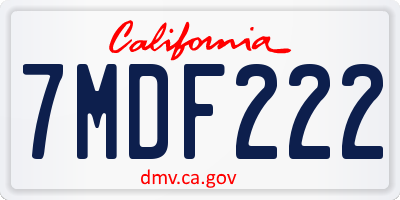 CA license plate 7MDF222