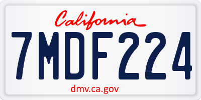 CA license plate 7MDF224