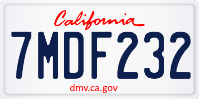 CA license plate 7MDF232