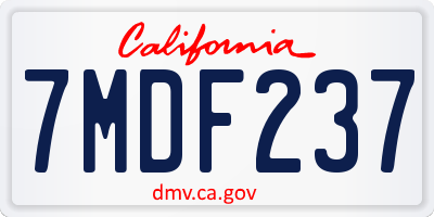 CA license plate 7MDF237