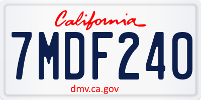 CA license plate 7MDF240