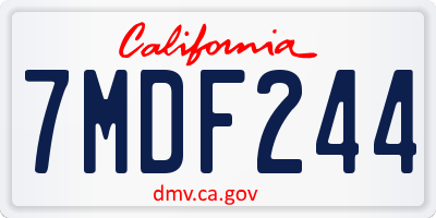 CA license plate 7MDF244