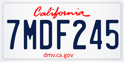 CA license plate 7MDF245