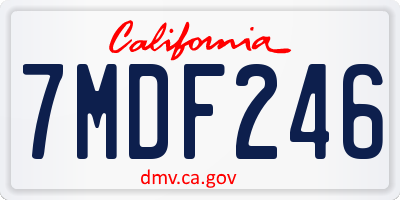 CA license plate 7MDF246