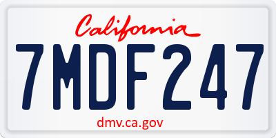 CA license plate 7MDF247