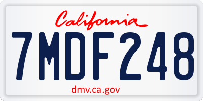 CA license plate 7MDF248