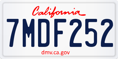 CA license plate 7MDF252